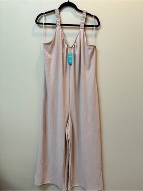 NWT Maurices Sleeveless Wide-Leg Jumpsuit in Light Blush